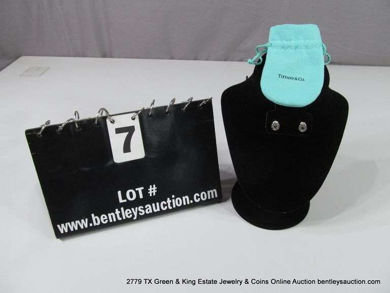 TIFFANY & CO. STERLING SILVER 1837 COLLECTION TOGGLE STYLE EARRINGS