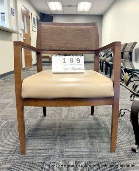 BROWN ARM LOBBY CHAIR