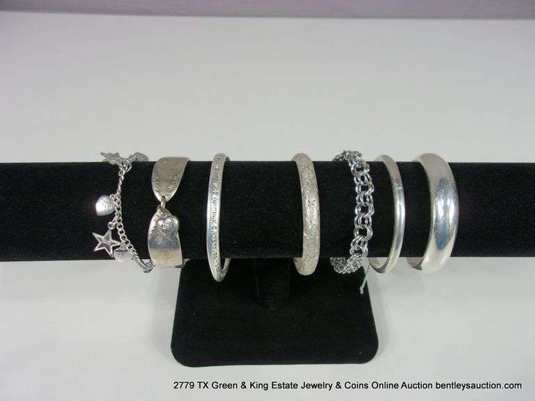 LOT 7: ASSORTED STERLING SILVER BRACELETS