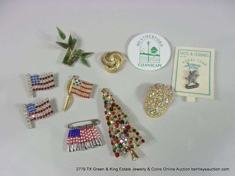 BAG: 10 ASSORTED FASHION DECORATIVE PINS