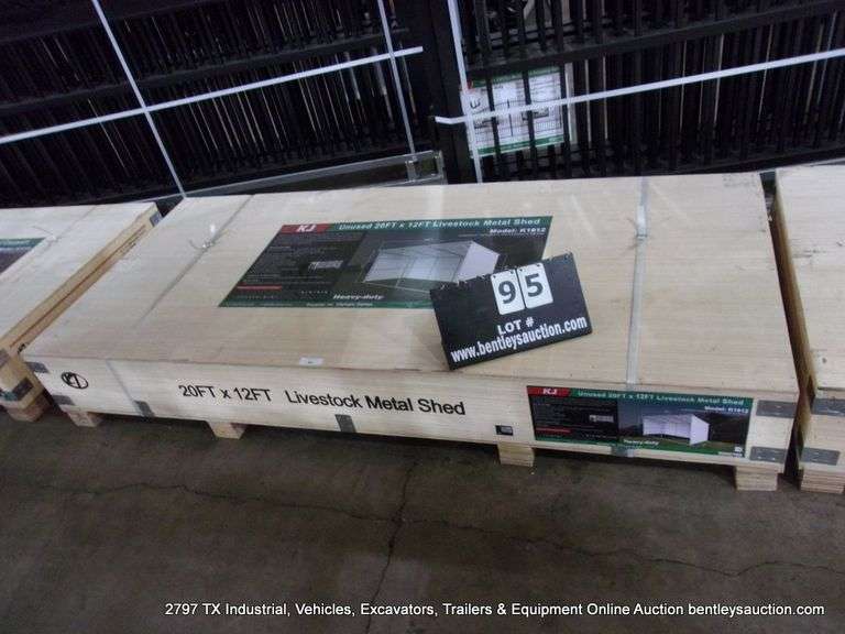 KJ ALLMETAL LIVESTOCK METAL SHED MODEL: K1912, 20' X 12' - UNUSED