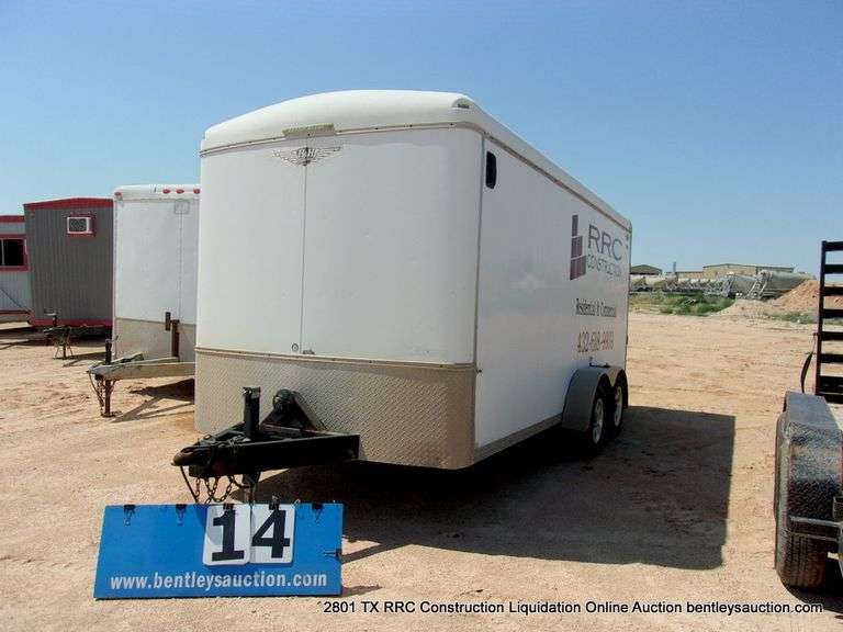 H & H TRAILERS  7x16  ENCLOSED TRAILER,  TANDEM AXLES,
