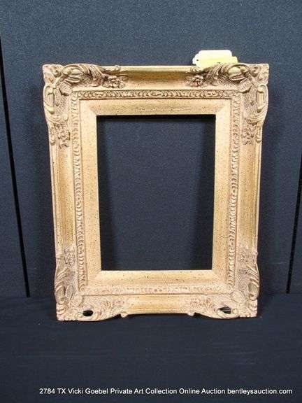 METALIC & SPECKLE PAINTED, CARVED ORNATE WOODEN FRAME 15 X 18