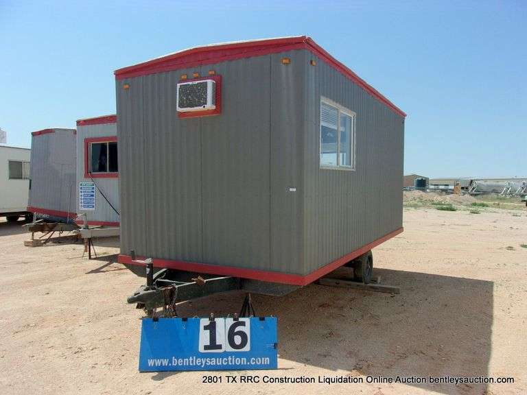 GREY 16 FT CONSTRUCTION SITE TRAILER, SINGLE AXLE,  16 FT.