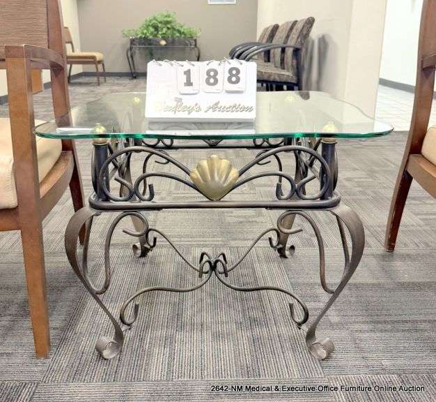 GLASS TOP METAL TABLE
