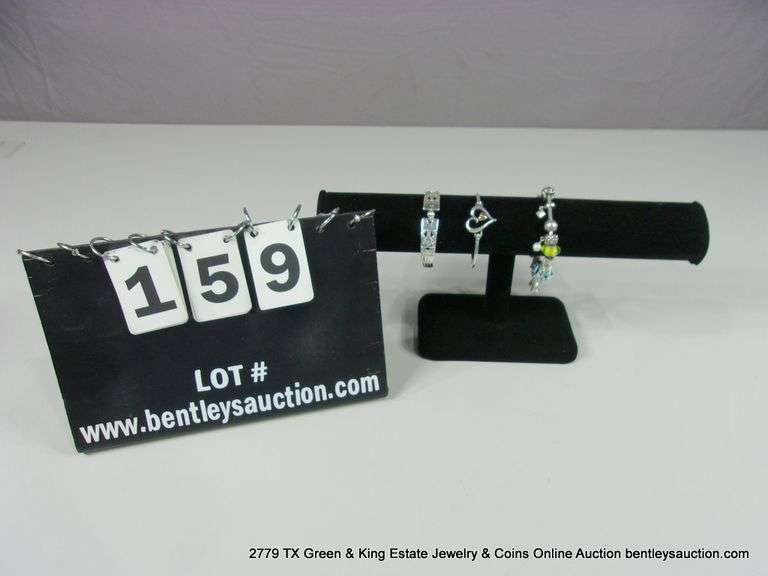 LOT 3: STERLING SILVER FASHION BRACELETS (1) JAMES AVERY (1) PANDORA, (1) MUTINY
