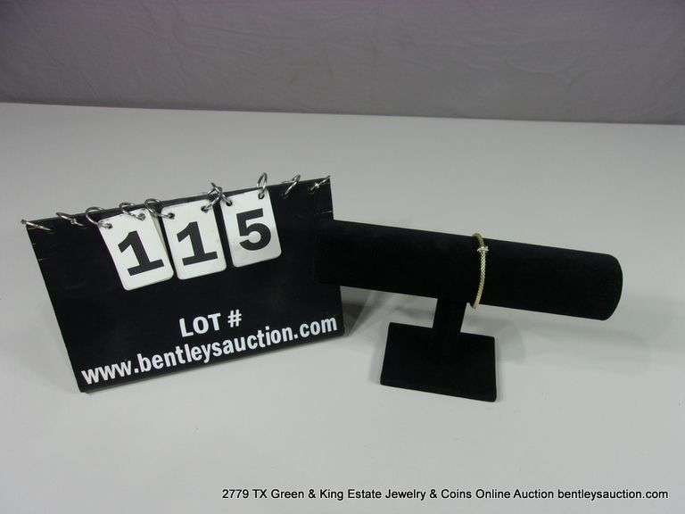 14K YELLOW GOLD BRACELET W/ SMALL DIAMOND ACCENT BAND