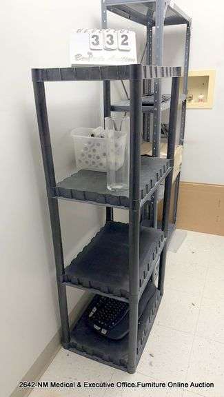 BLACK PLASTIC SHELVING - *(IN CLOSET)*