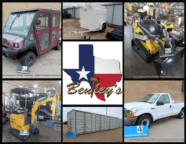 2797-TX Industrial, Vehicles, Excavators, Trailers & Equipment Online Auction