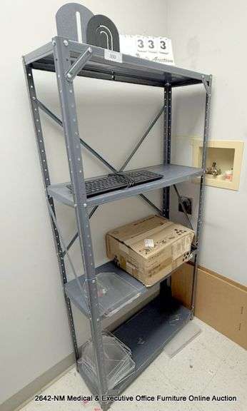 GRAY METAL SHELVING - *(IN CLOSET)*