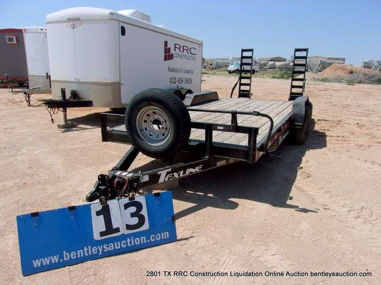 2019  TEXLINE  MODEL 832 EQUIPMENT  FLATBED TRAILER,  20 FT.