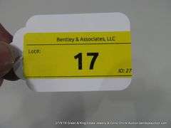 14K WHITE GOLD SAPPHIRE & DIAMOND DINNER RING, SIZE 7