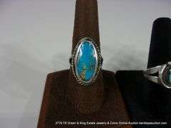 LOT 3: SILVER & MIXED TONED TURQUOISE STONED RINGS, SOUTHWEST DESIGN
