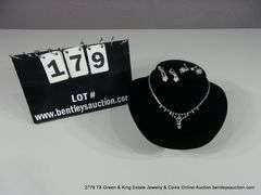 LOT 3: RHINESTONE FASHION JEWELRY - (1) NECKLACE (2) PAIR OF EARRINGS