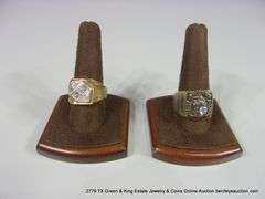 LOT 2: MEN'S RINGS - 10K YELLOW GOLD HIGH SCHOOL RINGS, BROWNWOOD, 1986,