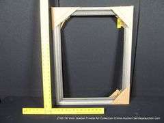 GREY METALIC PAINTED, CARVED WOODEN FRAME 21 X 27