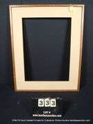 STAINED OAK, W/ THICK LINEN INLAY, WOODEN FRAME 28 X 35