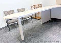 L-SHAPED DESK W/ OVERHEAD CABINET