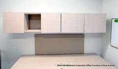 L-SHAPED DESK W/ OVERHEAD CABINET