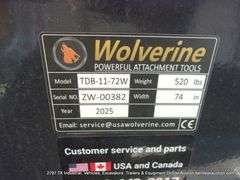 WOLVERINE SKID STEER TRACK DUTY 72” WIDE BUCKET, MODEL: TDB-11-72W, S/N: 2W-00382