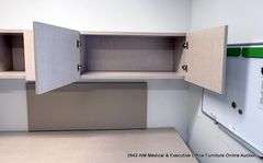 L-SHAPED DESK W/ OVERHEAD CABINET