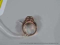 14KT ROSE GOLD LADIES' DINNER RING: CHOCOLATE & WHITE DIAMONDS, 1.95 TOTAL CT., SIZE 6 3/4