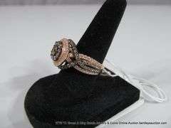 14KT ROSE GOLD LADIES' DINNER RING: CHOCOLATE & WHITE DIAMONDS, 1.95 TOTAL CT., SIZE 6 3/4