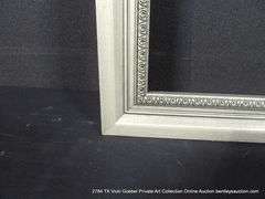 GREY METALIC PAINTED, CARVED WOODEN FRAME 21 X 27