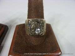 LOT 2: MEN'S RINGS - 10K YELLOW GOLD HIGH SCHOOL RINGS, BROWNWOOD, 1986,