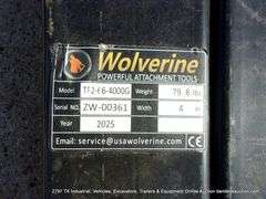 WOLVERINE BUCKET ATTACH 60" PALLET FORKS 4000 LB CAPACITY ATTACHMENT MODEL: TF2-66-4000G, S# ZW-0036