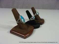 LOT 3: SILVER & MIXED TONED TURQUOISE STONED RINGS, SOUTHWEST DESIGN