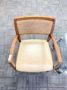 BROWN ARM LOBBY CHAIR