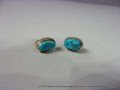 LOT: 3 PIECES 14K YELLOW GOLD TURQUOISE RING W/ MATCHING EARRINGS