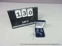 SET: MONTANA SILVER SMITHS - SILVER & OPAL CROSS PENDANT NECKLAS & EARRINGS