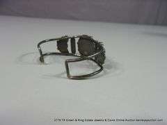 SILVER & MULTI-TONED TURQUOISE STONED BRACELET, SOUTHWEST FLORAL STYLE