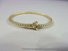 14K YELLOW GOLD BRACELET W/ SMALL DIAMOND ACCENT BAND