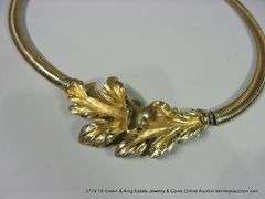 BAG: 2 FASHION GOLD TONE BELTS, 1 W/ LEAF PATTERN, 1 W/ COLORED GLASS STONES