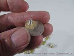 SOUTHWEST STYLE STERLING & LIGHT GREEN TURQUOISE STONE JEWELRY SET: EARRINGS, RING, BRACELET, PENDAN