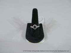 14K WHITE GOLD SAPPHIRE & DIAMOND DINNER RING, SIZE 7