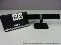 SILVER & MULTI-TONED TURQUOISE STONED BRACELET, SOUTHWEST FLORAL STYLE