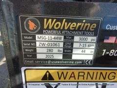 WOLVERINE MINI SKID STEER STUMP GRAPPLE MODEL: MSG-11-44W, S# ZW-01061