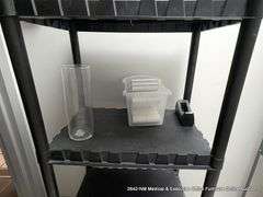 BLACK PLASTIC SHELVING - *(IN CLOSET)*