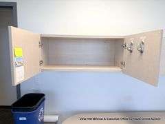 L-SHAPED DESK W/ OVERHEAD CABINET