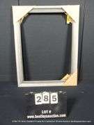 GREY METALIC PAINTED, CARVED WOODEN FRAME 21 X 27