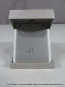 14K WHITE GOLD SIMPLE CHAIN NECKLACE W/ SINGLE DIAMOND DROP PENDANT