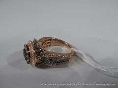 14KT ROSE GOLD LADIES' DINNER RING: CHOCOLATE & WHITE DIAMONDS, 1.95 TOTAL CT., SIZE 6 3/4