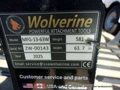 WOLVERINE SKID STEER MANURE FORK GRAPPLE MODEL: MFG-13-63W, S# ZW-00143