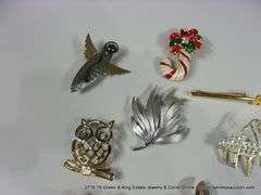 BAG: ASSORTED FASHION PINS - DAISY, OWLS, PIANO, CHERRIES, CANDY CANE, ROADRUNNERS