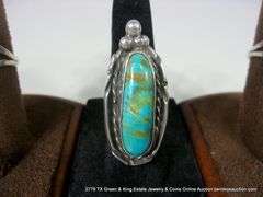 3 SOUTHWEST DESIGN SILVER & TURQUOISE RINGS: (1) 6.5, (2) 7.5 - 3 X MONEY
