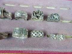 BAG: 10 ASSORTED SILVER, STERLING SILVER, JAMES AVERY RINGS